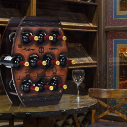Stojak na wino 10 butelek, drewniany w stylu VINTAGE
