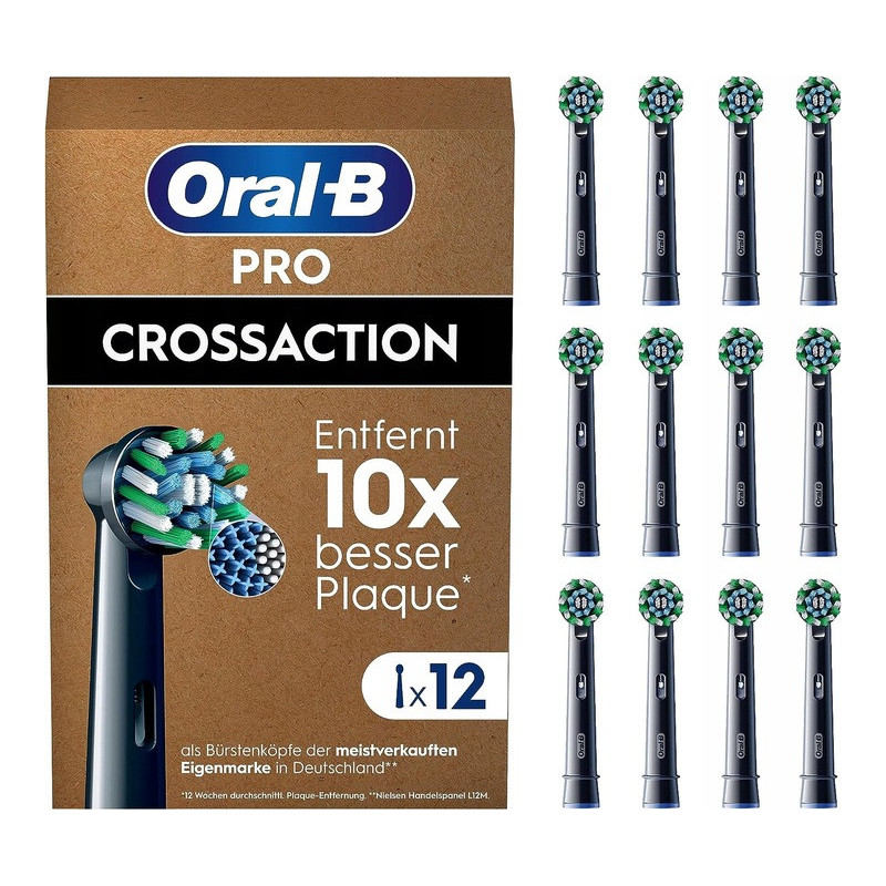 Oral-B Pro CrossAction Wymienne Końcówki Z Okrągłymi Główkami 12 Sztuk